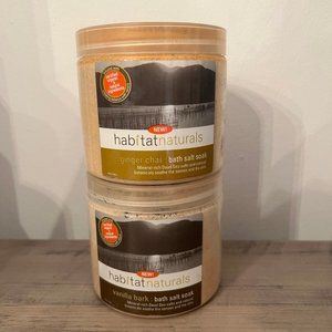 Habitat Naturals Bath Salt Soak 16 oz Vanilla Bark & Ginger Chai Lot of 2